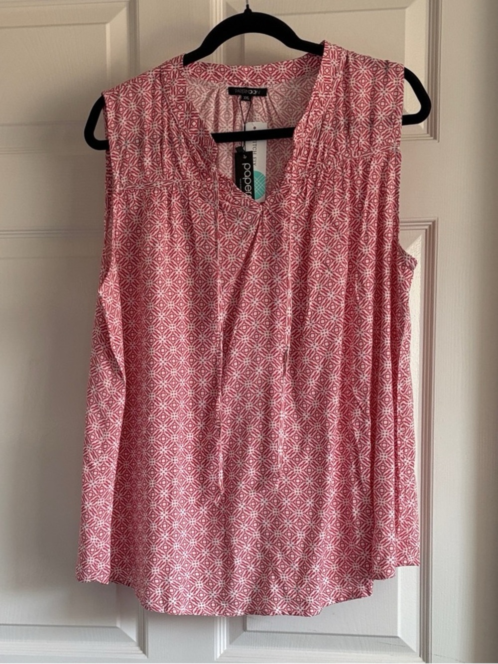 Papermoon Pink Geo-Print Sleeveless V-Neck Camisole